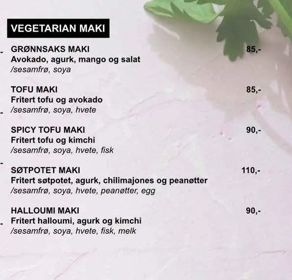 Tataki Vegetarian Maki